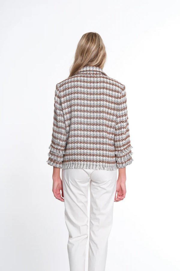 Multiples Yarn-Dye Houndstooth Jacket