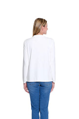Multiples Mock Neck Knit Top | Winter White