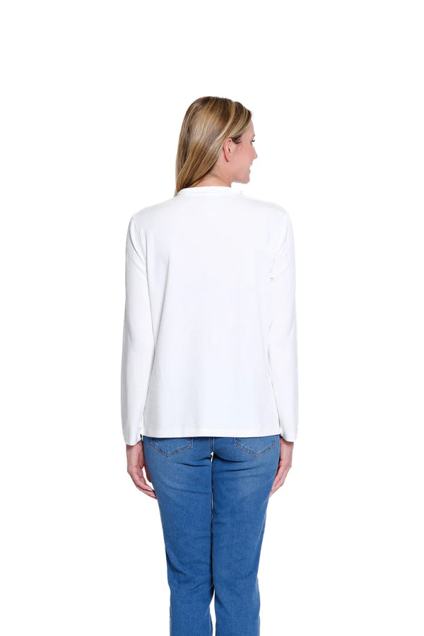 Multiples Mock Neck Knit Top | Winter White