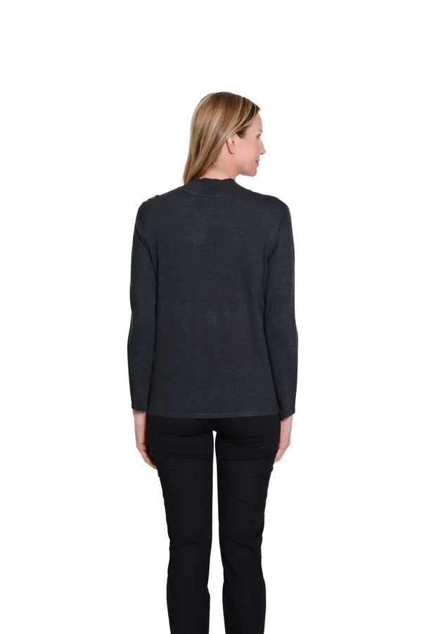 Multiples Mock Neck Sweater | Heather Grey
