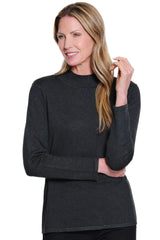 Multiples Mock Neck Sweater | Heather Grey