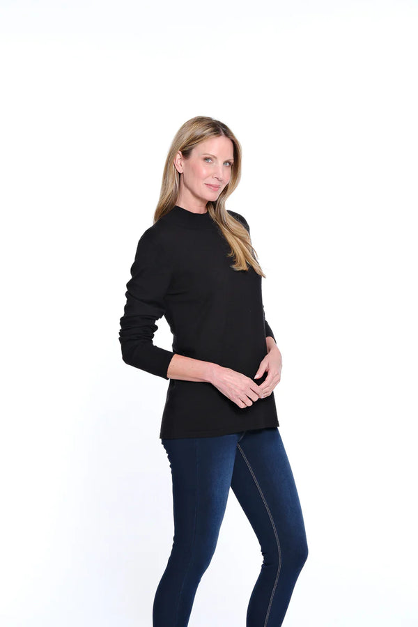 Multiples Mock Neck Sweater | Black