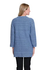 Multiples Fringe Trim Sweater Jacket | Multi