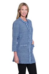 Multiples Fringe Trim Sweater Jacket | Multi