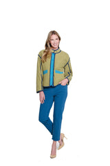 Multiples Stand Collar Quilted Lined Jacket | Multi