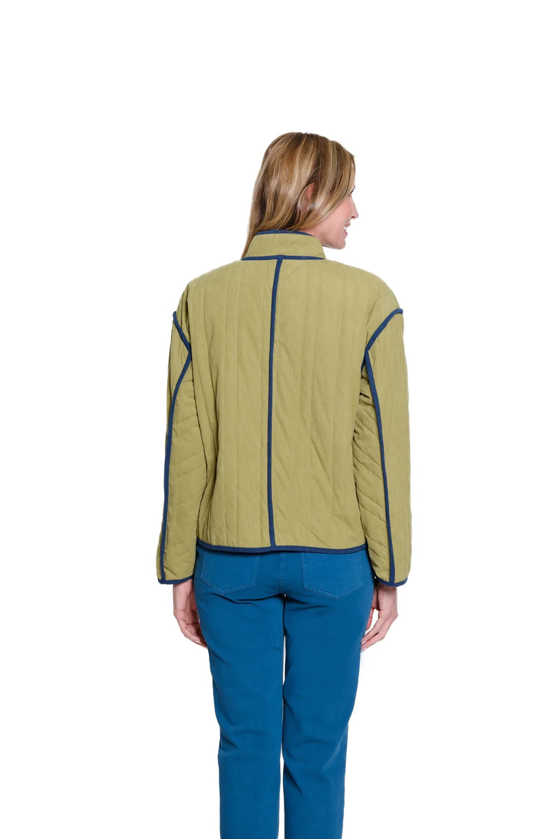 Multiples Stand Collar Quilted Lined Jacket | Multi