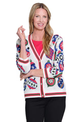 Multiples Embellished Button-Front Knit Cardigan | Multi