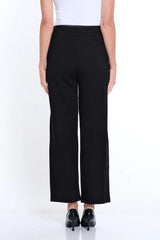 Multiples Slimsation® Pintuck Wide Leg Ankle Pant | Black