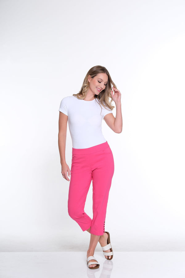 Multiples Solid Crop Pant-Bright Pink