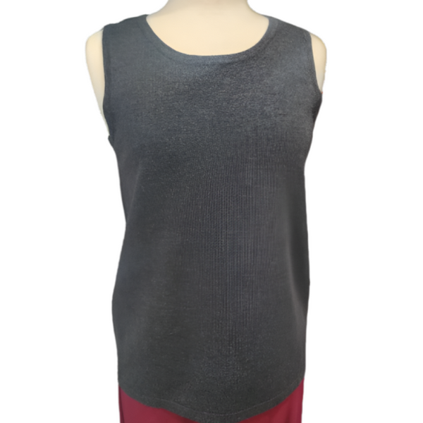 Multiples Jewel Neck Tank Sweater - Heather Grey