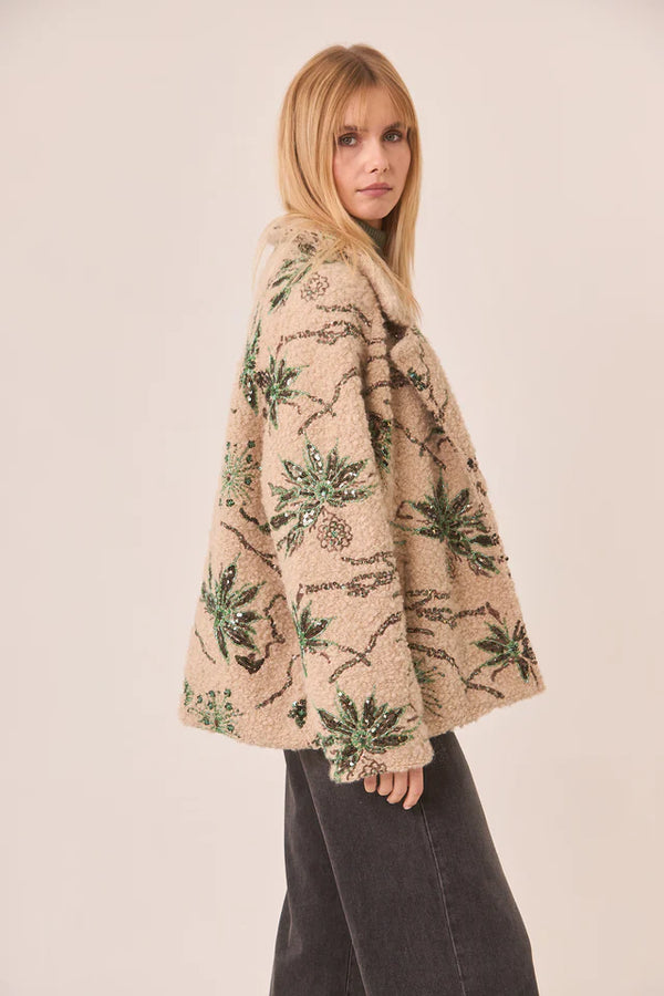 NKN nekane Short Fancy Sheepskin Coat | Ivory