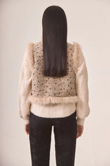 NKN nekane Fancy Fur Tweed Vest | Beige