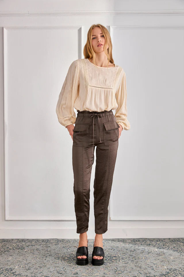 NKN nekane Satin Cargo Pants | Khaki