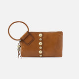 HOBO Sable Wristlet Polished Leather | Truffle with Studs