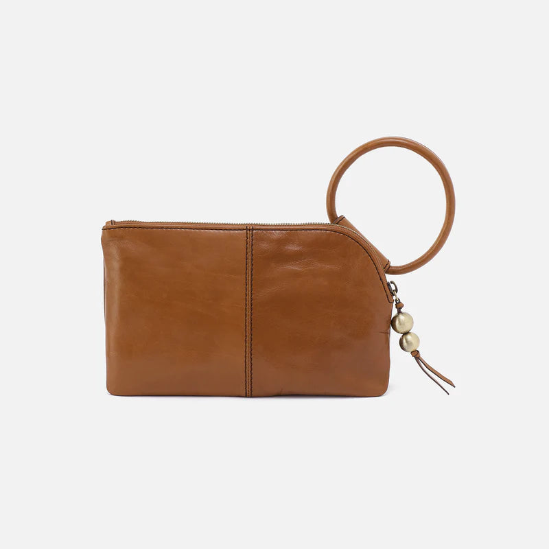 HOBO Sable Wristlet Polished Leather | Truffle with Studs