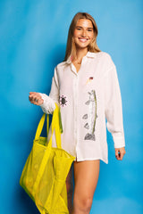 Queen Of Sparkles White Fishing Pole with Hooked Fish Dress