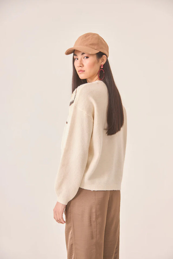NKN nekane Fantasy Flower Knit Sweater | Ivory