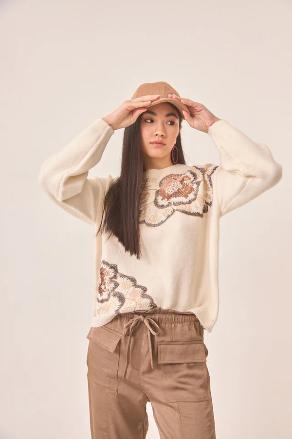 NKN nekane Fantasy Flower Knit Sweater | Ivory
