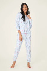 P.J. Salvage Doggone Cold Dog Print Pointelle Lounge Set | Blue-Haze