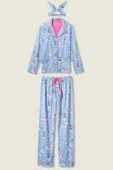 P.J. Salvage Baked Woof Love Dog Print 3-Piece Flannel PJ Set | Denim