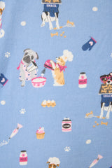 P.J. Salvage Baked Woof Love Dog Print 3-Piece Flannel PJ Set | Denim