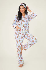 P.J. Salvage Feelin' Pine 3-Piece Winter Print Flannel PJ Set | Blue Whisper