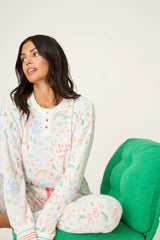 P.J. Salvage Ski Jammie Classics Fa La La PJ Set | Ivory