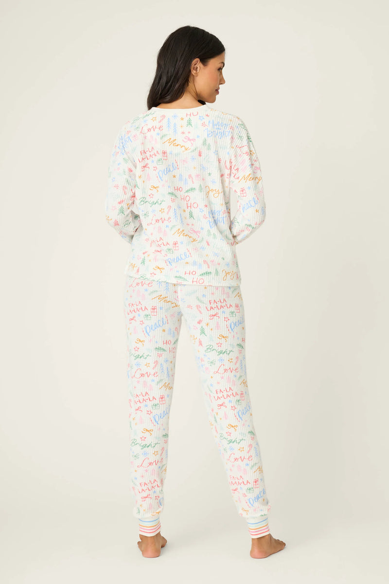 P.J. Salvage Ski Jammie Classics Fa La La PJ Set | Ivory