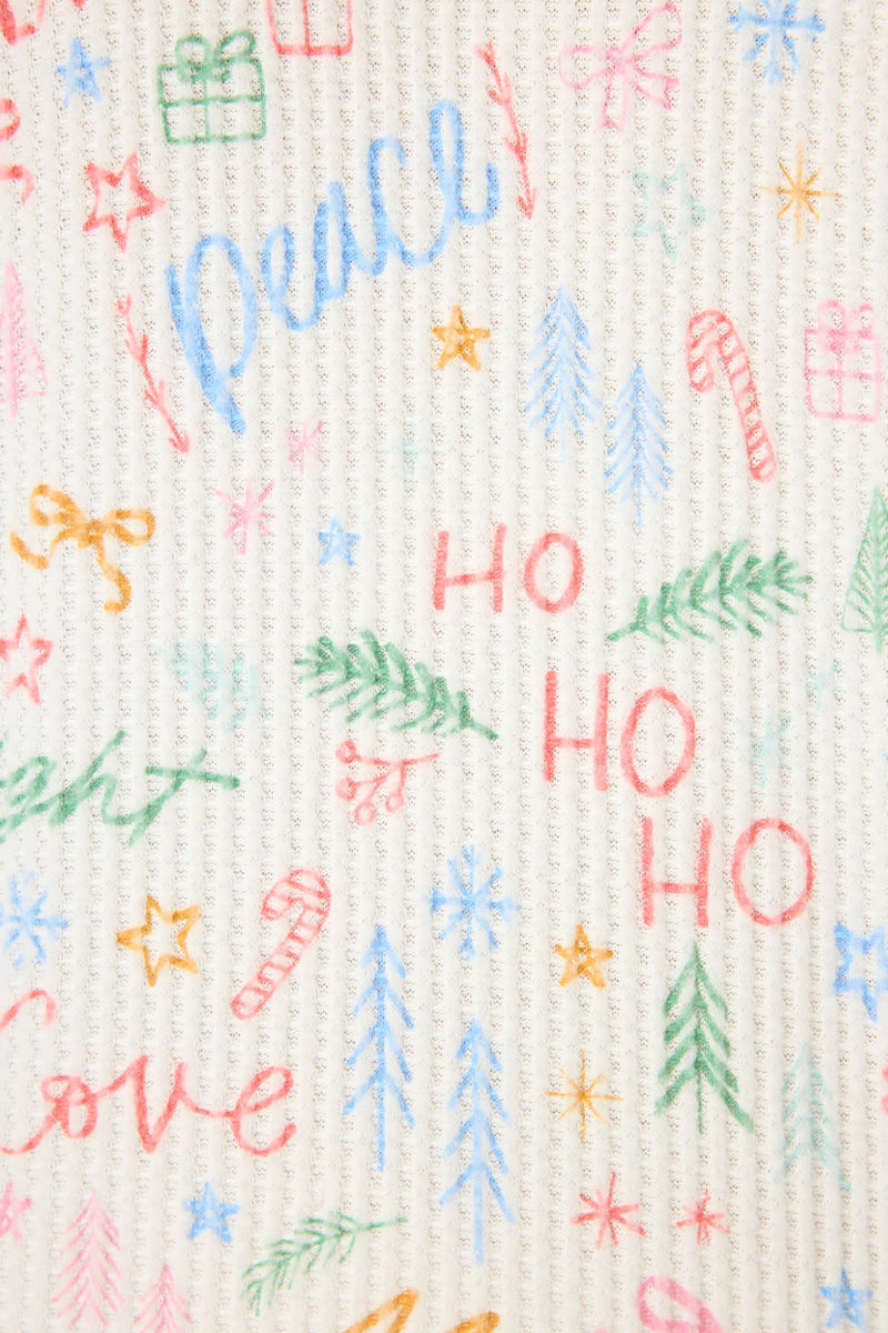 P.J. Salvage Ski Jammie Classics Fa La La PJ Set | Ivory