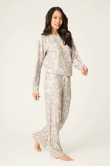 PJ Salvage Snakeskin Heart Print Peachy PJ Set