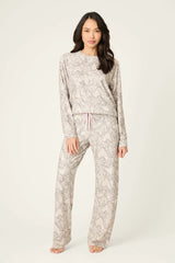 PJ Salvage Snakeskin Heart Print Peachy PJ Set