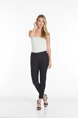 Pull-On Solid Fine Line Twill Ankle Pant | Black