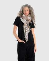 Alembika  Vanilla Bean Plaid Scarf  | Beige