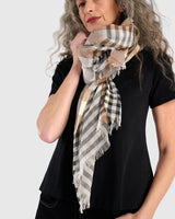 Alembika  Vanilla Bean Plaid Scarf  | Beige