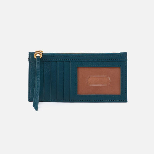 HOBO Carte Card Case Pebbled Leather | Midnight Teal