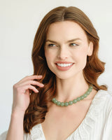 Susan Shaw Palmera Beaded Necklace | Green Jade