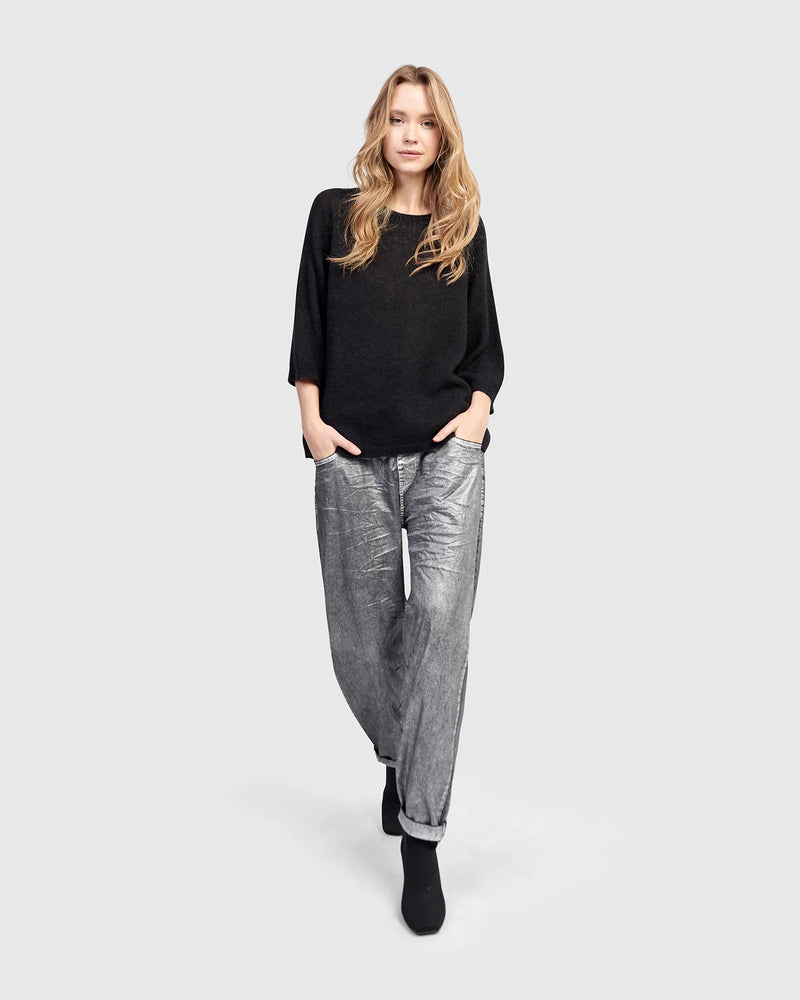 Alembika Metallic Boyfriend Jogger Jeans | Silver