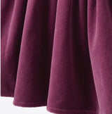 Elegant Baby Tulipwood Velveteen Tuxedo Bow Dress-Dark Violet