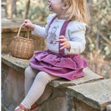 Elegant Baby Forest Family Sweater & Velveteen Jumper Skirt Dark Violet