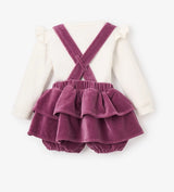 Elegant Baby Forest Family Sweater & Velveteen Jumper Skirt Dark Violet