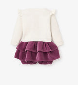 Elegant Baby Forest Family Sweater & Velveteen Jumper Skirt Dark Violet