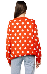 Queen of Sparkles Orange Polka Dot Pumpkin Sweater