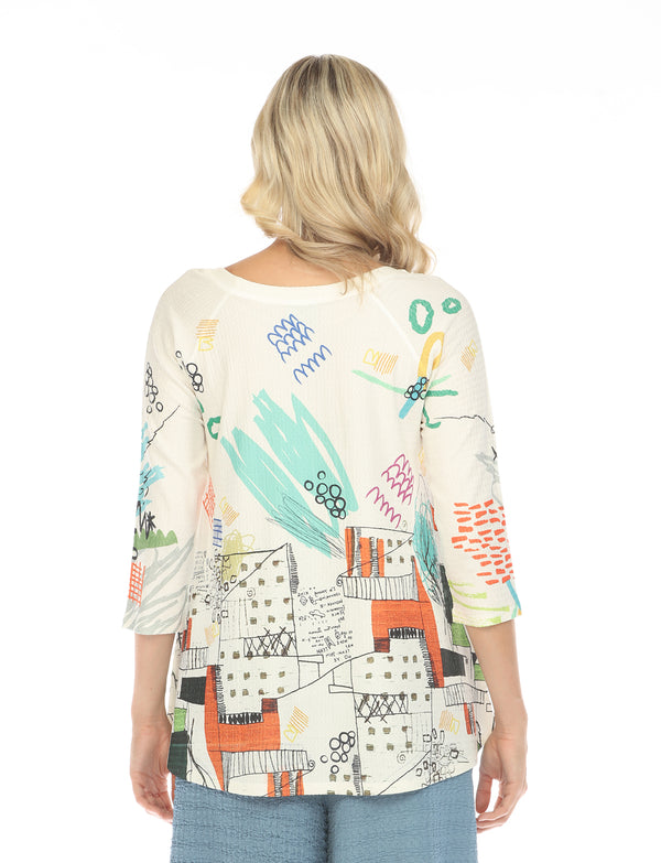 Inoah Dobby Patch Pocket Textured Knit Top
