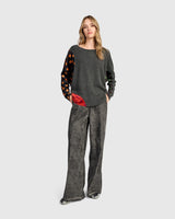 Alebmika Maisie Curve Top | Carbon/Dots