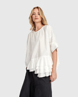 Alembika Urban Match Ruffled Top | White