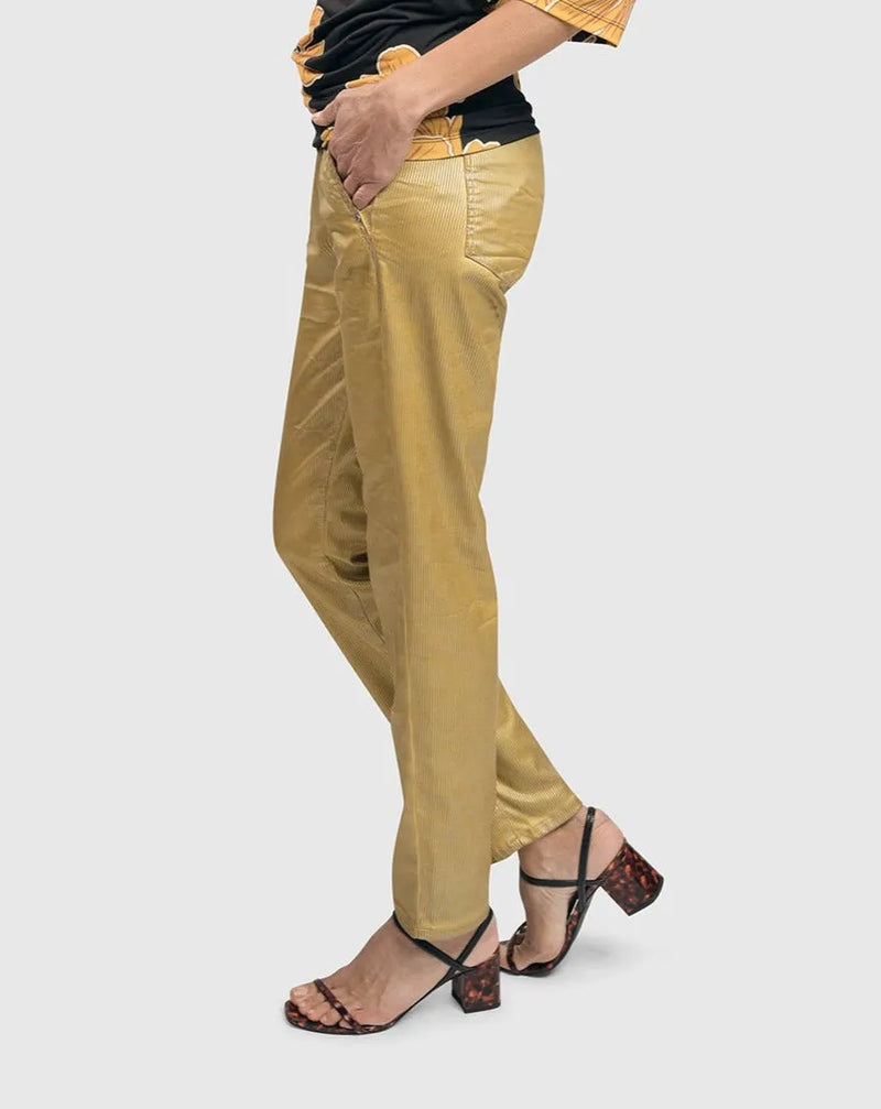 Alembika Pinstripe Iconic Stretch Jeans, Gold