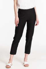 Multiples Pull-On Crop Pant with Real Pockets Black