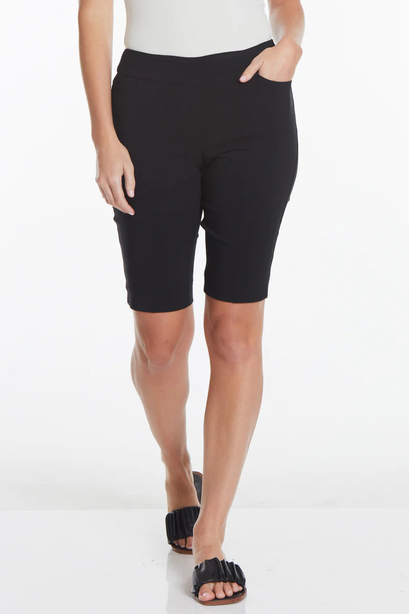 Multiples Slimsation® Pull-on Walking Shorts with Pockets | Black