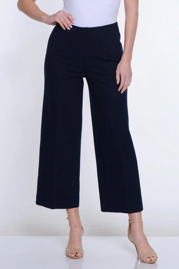 Multiples SlimSation Wide Leg Ponte Crop Pant | Midnight