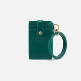 HOBO Ring Credit Card Wristlet Polished Leather | Alpine Green